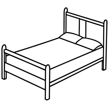 recommend clip art: bed outline coloring book page line art illustration digital drawing