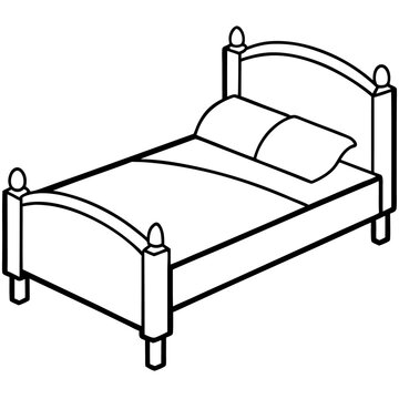 recommend clip art: bed outline coloring book page line art illustration digital drawing