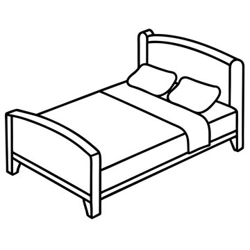 recommend clip art: bed outline coloring book page line art illustration digital drawing