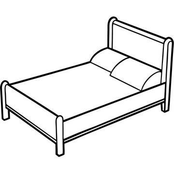 recommend clip art: bed outline coloring book page line art illustration digital drawing