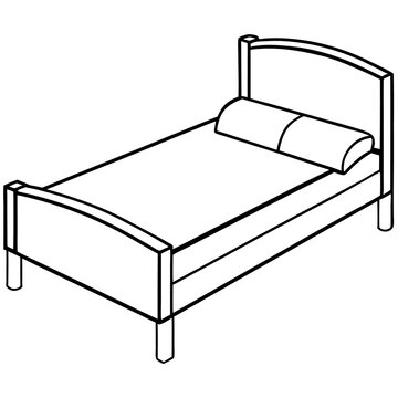 recommend clip art: bed outline coloring book page line art illustration digital drawing