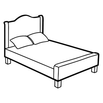 recommend clip art: bed outline coloring book page line art illustration digital drawing