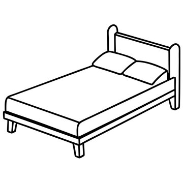 recommend clip art: bed outline coloring book page line art illustration digital drawing