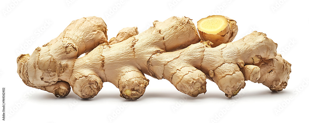 Wall mural ginger root isolated on white background