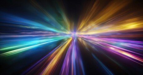 Obraz premium a vibrant, abstract representation of a starburst, with a multitude of colorful lines radiating outwards from a central point, creating a sense of motion and energy.