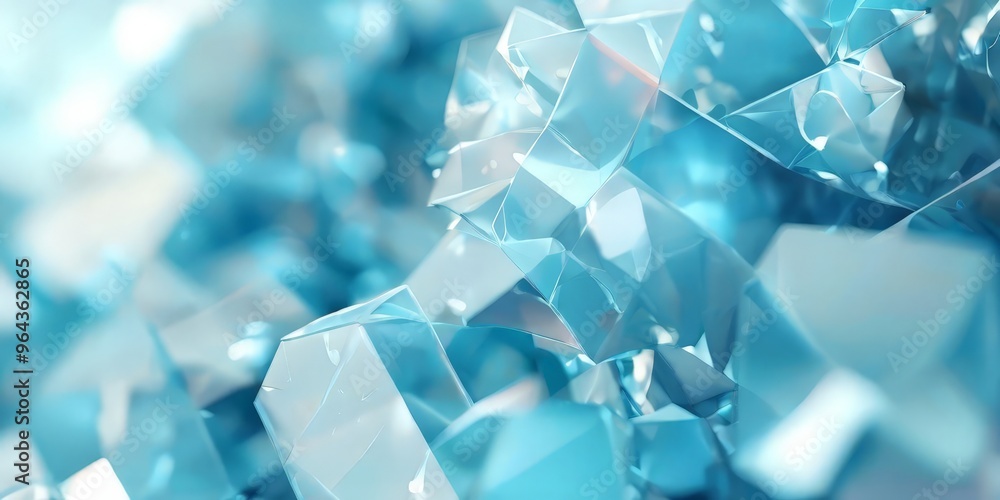 Aufkleber a close-up of a collection of faceted, faceted, and faceted cubes, each with a unique pattern of lig
