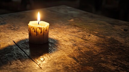 Candle table grunge. Generative AI