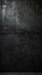 Fototapeta premium a dark, textured wall with a horizontal line running across it, creating a sense of depth and perspective.