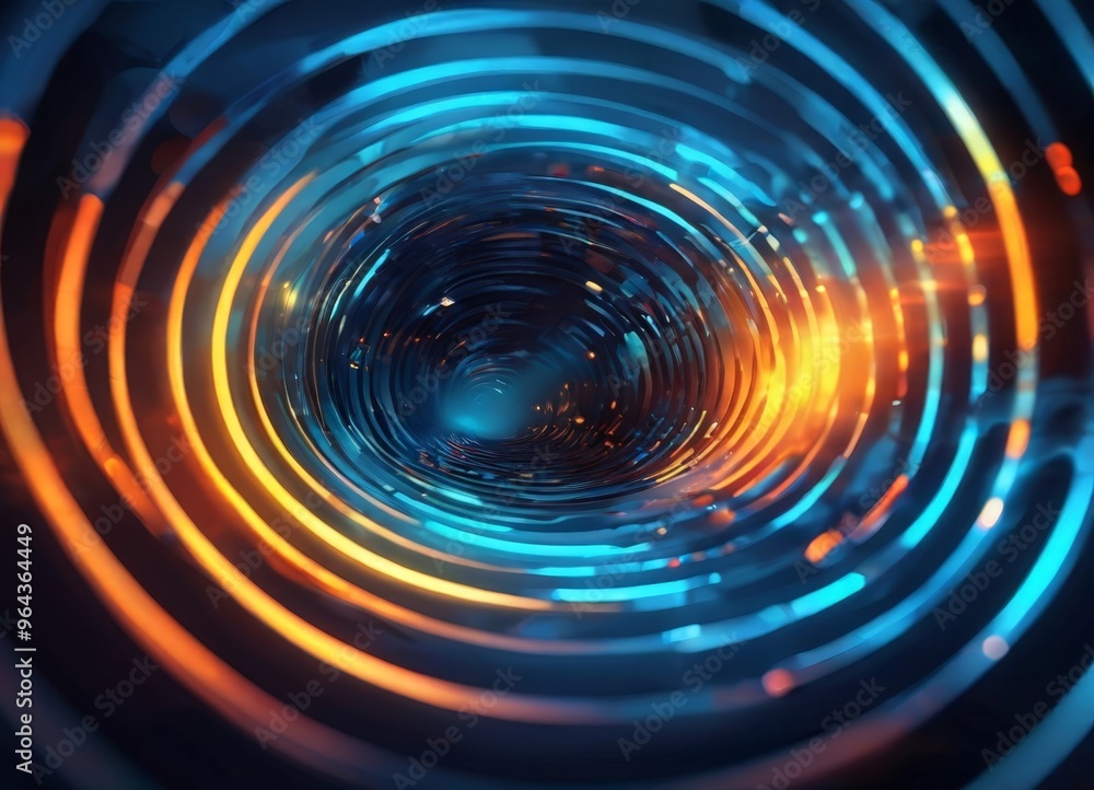 Aufkleber a vibrant, abstract representation of a tunnel or passage, with concentric circles of varying colors