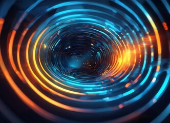 a vibrant, abstract representation of a tunnel or passage, with concentric circles of varying colors and sizes, creating a mesmerizing visual effect.