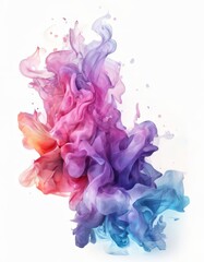 Fototapeta premium vibrant abstract composition of swirling, multicolored smoke or vapor, with a gradient of pink, purple, and blue hues.