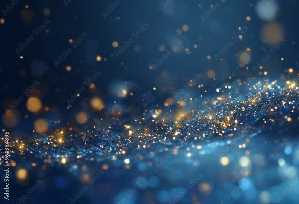 Poster a dynamic scene of sparkling lights and particles, creating a sense of movement and energy. the back