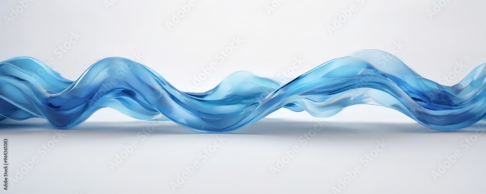 Poster a series of fluid, wavy lines in a gradient of blue, transitioning from a darker shade at the top to