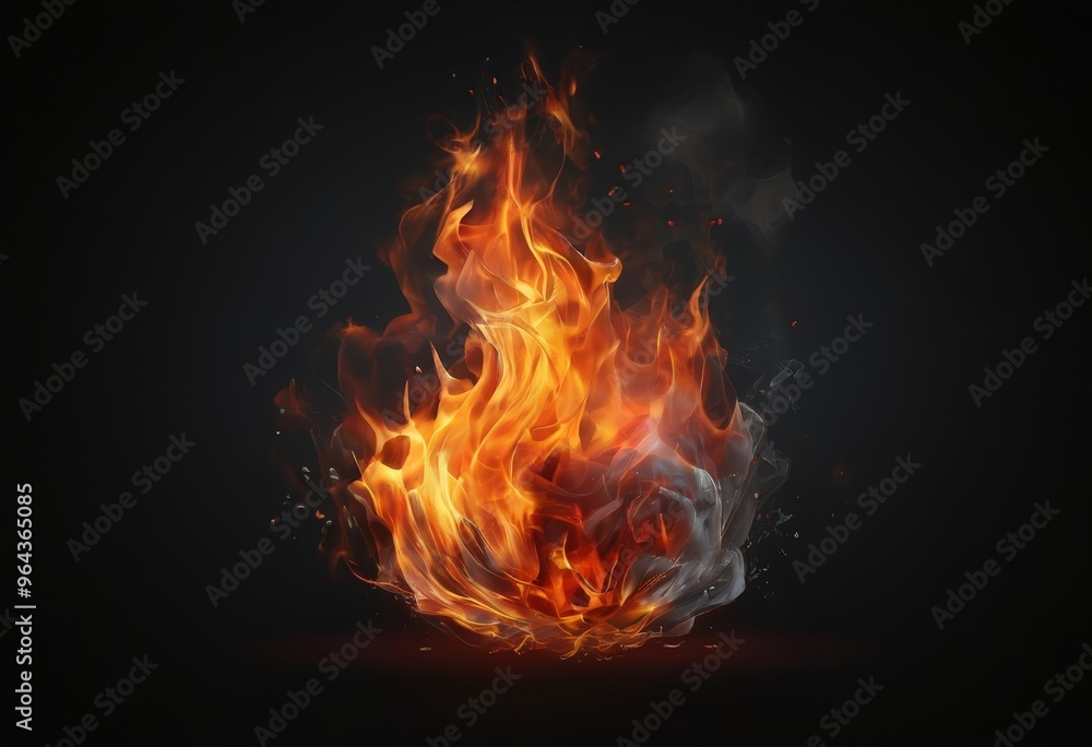 Poster a fiery explosion with intense flames and smoke engulfs the image, creating a dramatic and visual.