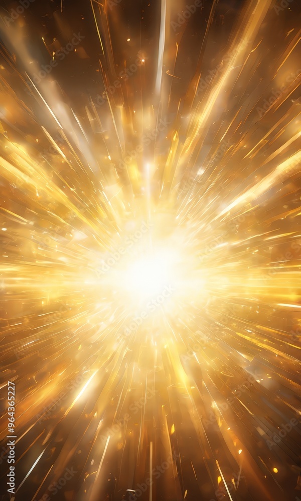 Poster a radiant burst of light, radiating from the center and extending outward in a symmetrical pattern. 