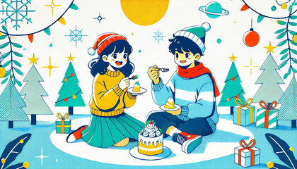 christmas card with santa claus.generated by AI