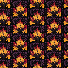 seamless pattern on ikat art wall paper