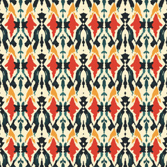 seamless pattern on ikat art wall paper
