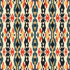 seamless pattern on ikat art wall paper
