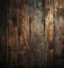 a close-up view of a weathered wooden surface, with visible cracks and stains, creating a textured and aged appearance.
