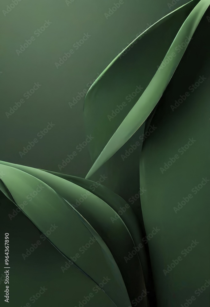 Poster close-up view of a leaf with a dark green color, set against a gradient background that transitions 