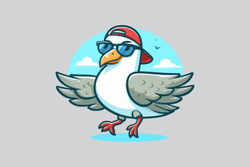 Seagull in Flight Vector Graphic Seagull in Flight Vector Graphic