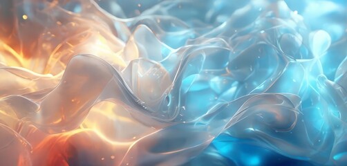 Fototapeta premium a swirling, abstract pattern of blue and orange hues, with a fiery orange and blue flame at the center, creating a dynamic and visual effect.