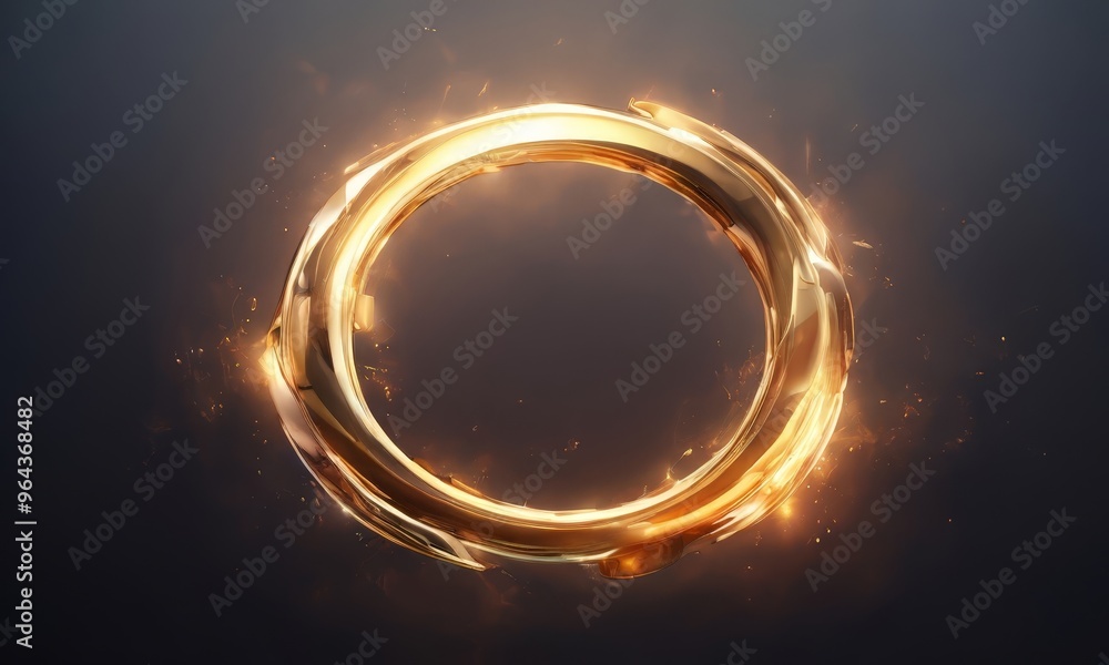 Poster a golden ring with a fiery glow encircles the image, creating a sense of depth and movement against 