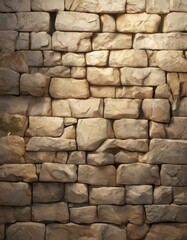 Fototapeta premium a close-up view of a stone wall composed of irregularly shaped stones in various shades of gray, beige, and brown.
