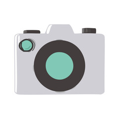 Camera icon. Flat color design. Vector illustration. Stock image.