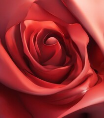 Obraz premium A close-up of a red rose with a soft, flowing texture.