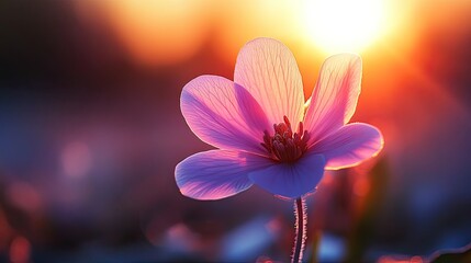 Naklejka premium Flower morning light. Generative AI