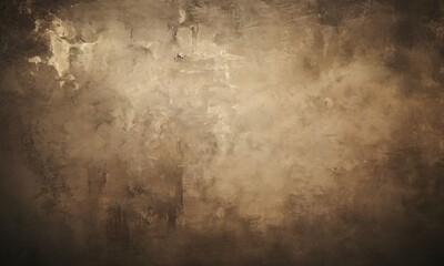 Fototapeta premium a textured, aged wall with a warm, earthy color palette. The surface is covered in a layer of paint that has cracked and peeled, revealing the underlying layers beneath. The