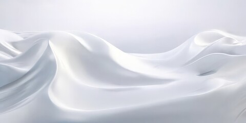 Fototapeta premium a flowing, wavy white fabric surface, resembling the movement of a river or ocean, with a soft, ethereal quality.