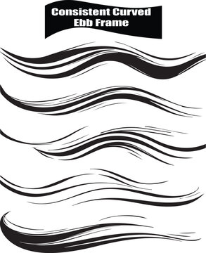 Consistent Curved Ebb Frame Artistic Silhouette Elements in Black