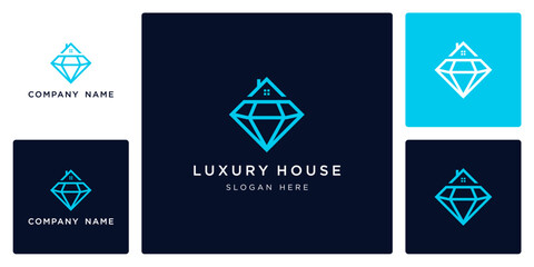 Vector of luxury house logo and icon design template, can be used in various media easily, editable