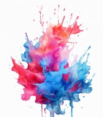 Fototapeta premium vibrant splash of color, with a mix of pink, blue, and orange hues, creating a dynamic and visually striking composition.