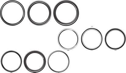 Curved Concentric Frame Shadowy Silhouette Vector Art Pack