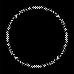 White chevron arrows circle border vector art