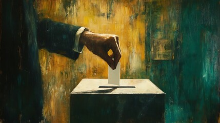 Hand Inserting a Ballot into a Ballot Box
