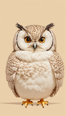 Naklejka premium poster owl on a branch