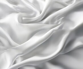 Obraz premium a close-up view of a white fabric, possibly silk, with a smooth, flowing texture. The fabric appears to be crumpled, creating a sense of movement and softness.