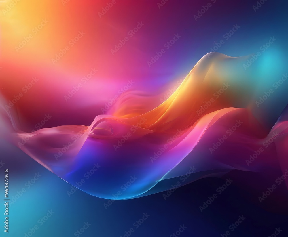 Aufkleber vibrant abstract composition of swirling, multicolored shapes and lines, creating a dynamic and visu