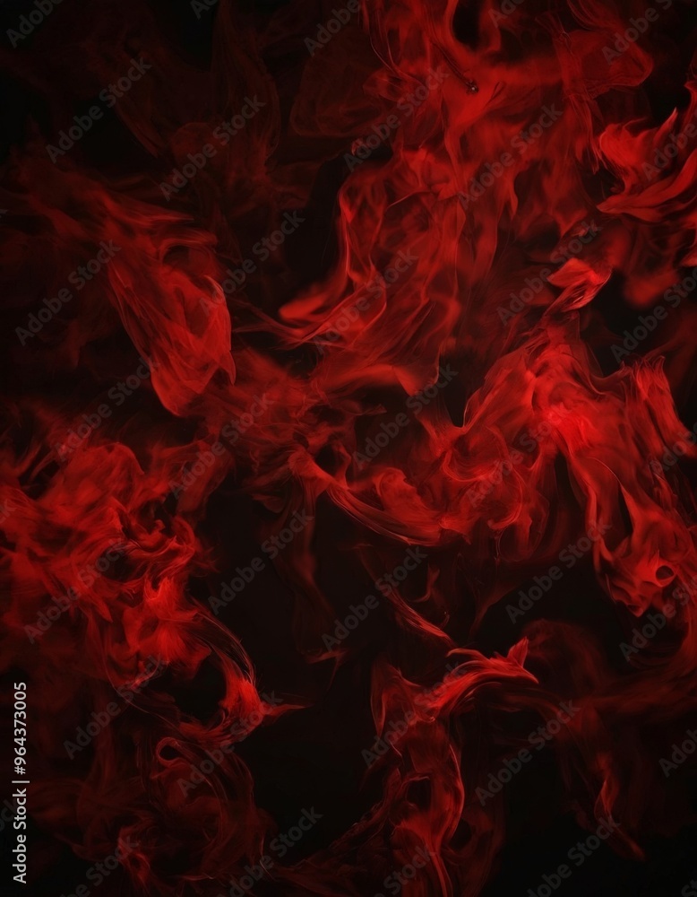 Aufkleber a close-up of a swirling pattern of red and black smoke, creating an abstract and dynamic visual eff