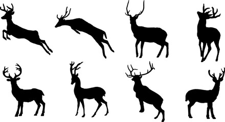 deer silhouette vector collection