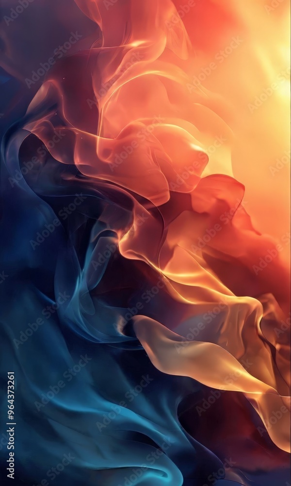 Aufkleber vibrant abstract composition of swirling, multicolored shapes and lines, creating a dynamic and visu