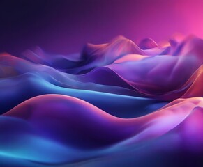 Obraz premium vibrant abstract composition of fluid, wave-like shapes in shades of purple, blue, and pink, creating a sense of movement and depth.