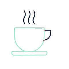 Coffee cup flat icon isolated on white background. Vector illustration.