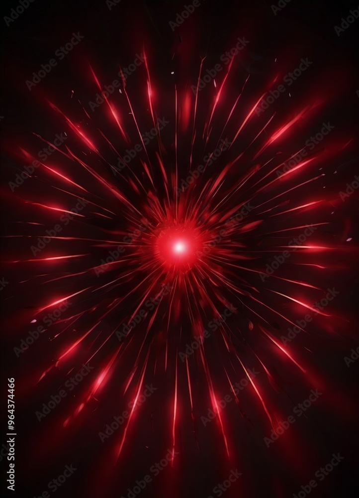 Aufkleber a vibrant red burst of light radiating outward from a central point, creating a dynamic and visually