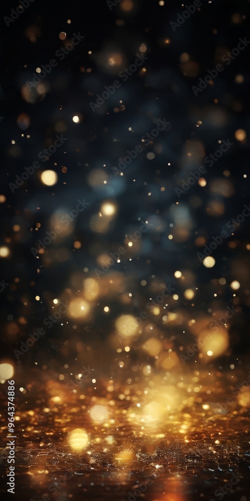 Poster dark background with numerous small, glowing circles of varying sizes scattered throughout, creating